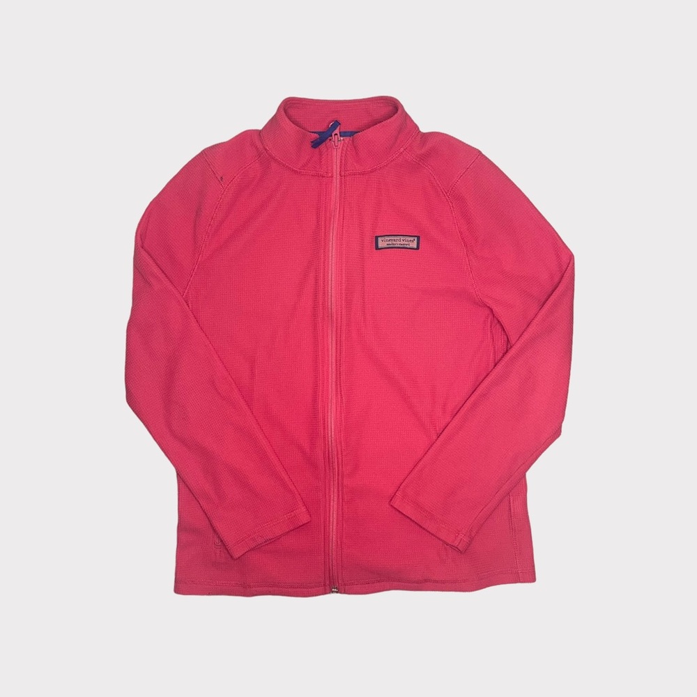 Vineyard Vines Pink Full Zip Textured Light Jacket - Picture 5 of 8